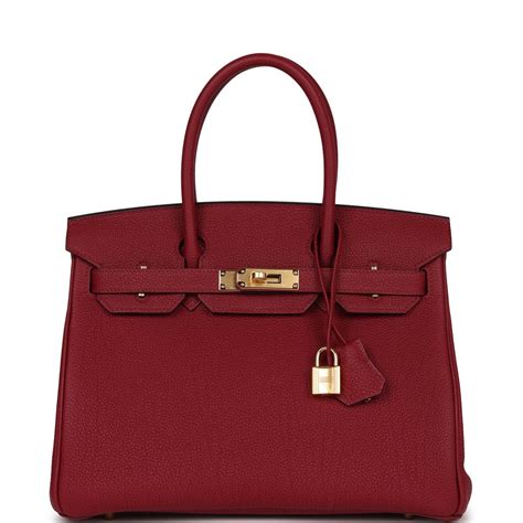 Hermes Birkin 30 Rouge Grenat Togo Gold Hardware